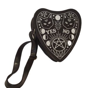 Banned apparel ouija cat planchette crossbody bag